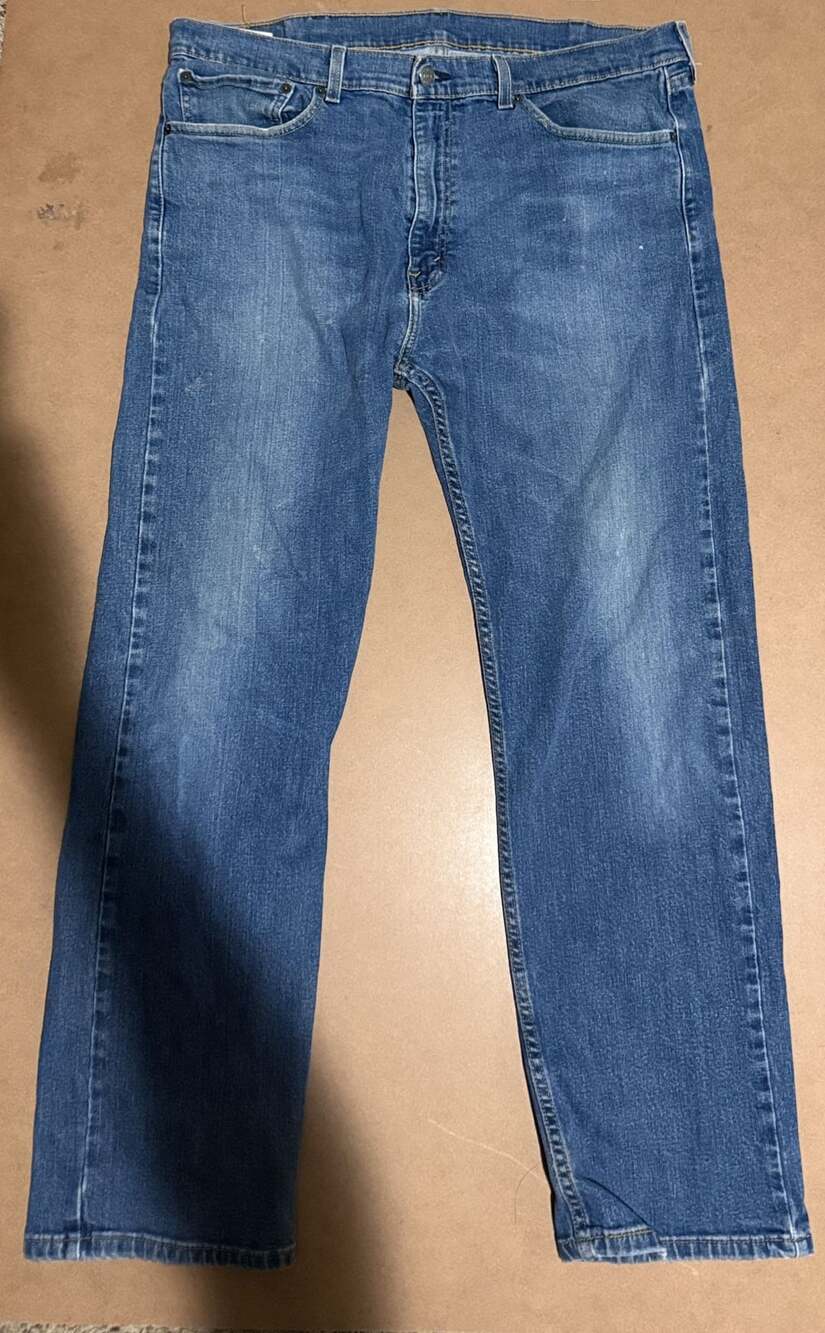 Levi's 505 Regular Fit Jeans 38x30 Medium Wash Straight Leg Denim